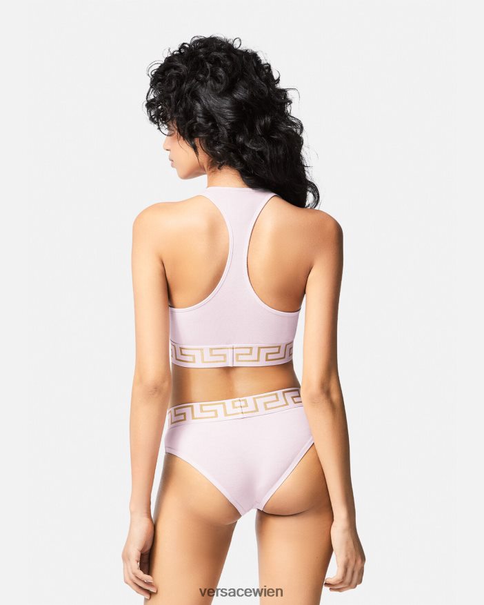 Hell-Pink Sport-BH mit Greca-Bordüre Versace Frauen Unterwäsche und Strandbekleidung 8N4XJD1039