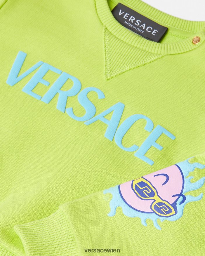 Kalk Baby-Sweatshirt mit Medusa-Sonnenbrille Versace Kinder Kleidung 8N4XJD1929