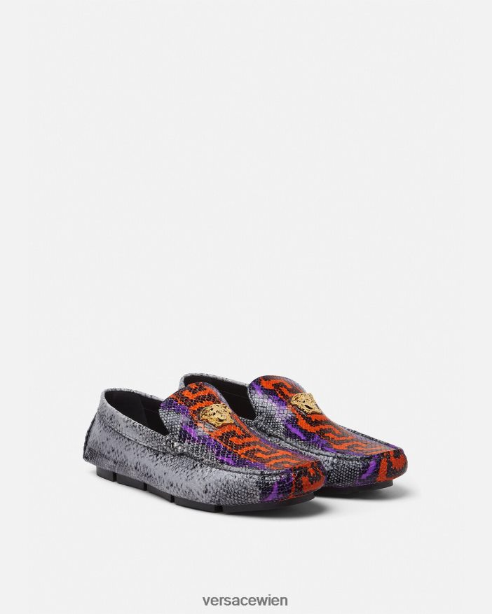 Mehrfarbig La Medusa-Loafer mit Python-Greca-Print Versace Männer Schuh 8N4XJD1574