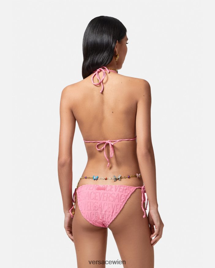 Rosa Allover-Bikinioberteil aus Handtuch Versace Frauen Unterwäsche und Strandbekleidung 8N4XJD1118