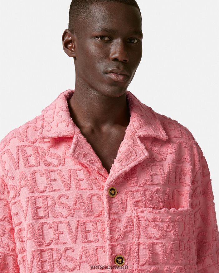 Rosa Allover-Handtuch-Overshirt Versace Männer Kleidung 8N4XJD1281