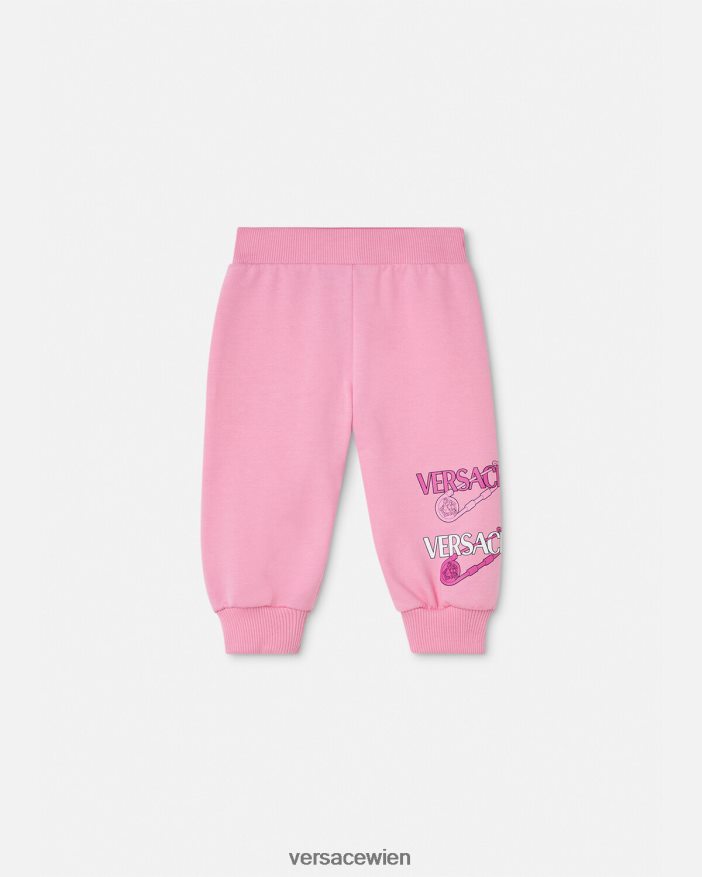 Rosa Baby-Jogginghose mit Sicherheitsnadel Versace Kinder Kleidung 8N4XJD1917