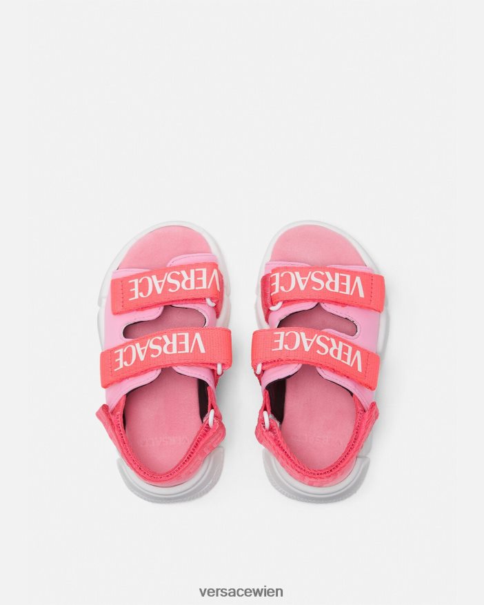 Rosa Baby-Sandalen mit Logo Versace Kinder Schuh 8N4XJD1879