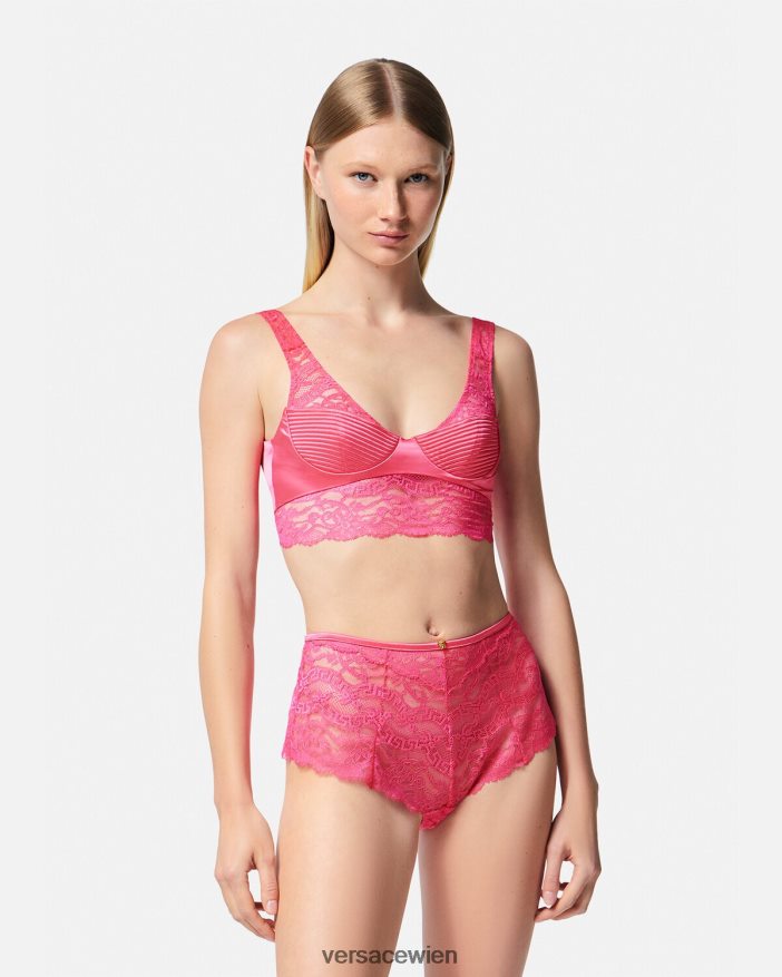 Rosa Bralette-Oberteil aus Spitze Versace Frauen Unterwäsche und Strandbekleidung 8N4XJD1077