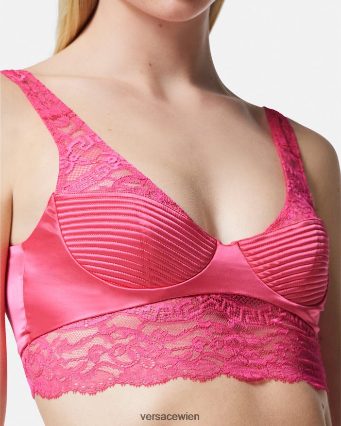 Rosa Bralette-Oberteil aus Spitze Versace Frauen Unterwäsche und Strandbekleidung 8N4XJD1077