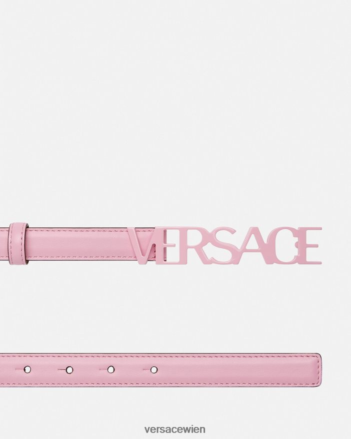 Rosa Dünner Ledergürtel mit Logo Versace Frauen Zubehör 8N4XJD550