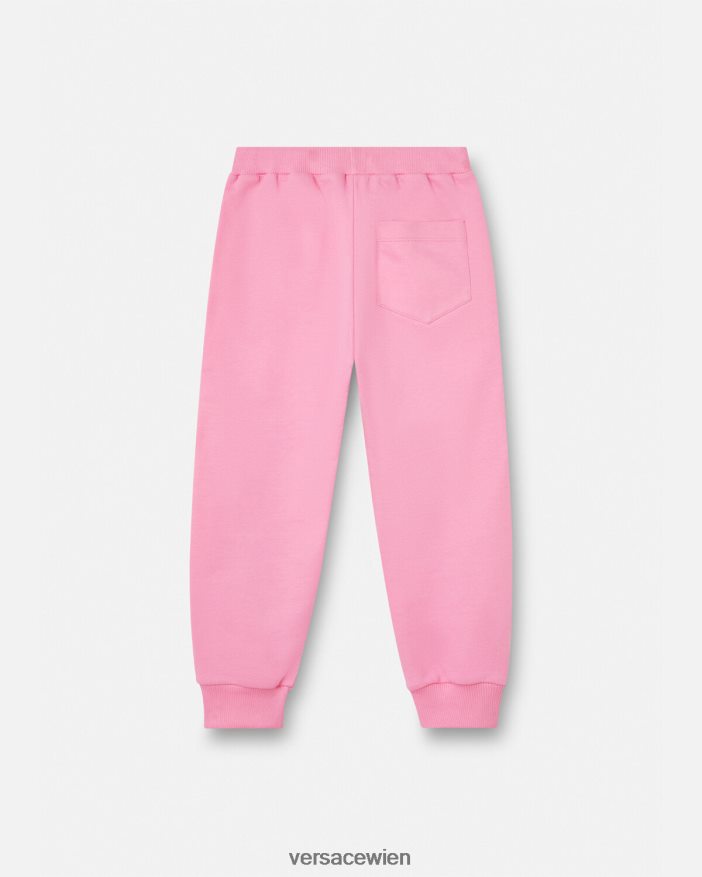 Rosa Jogginghose mit Kristalllogo Versace Kinder Kleidung 8N4XJD2023