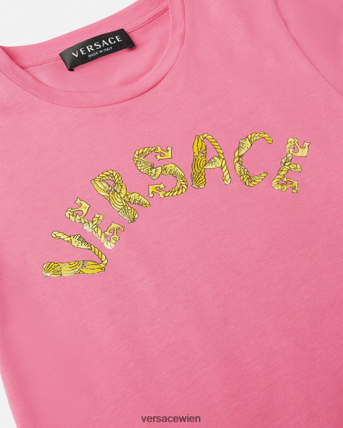 Rosa Logo-T-Shirt Versace Kinder Kleidung 8N4XJD1932