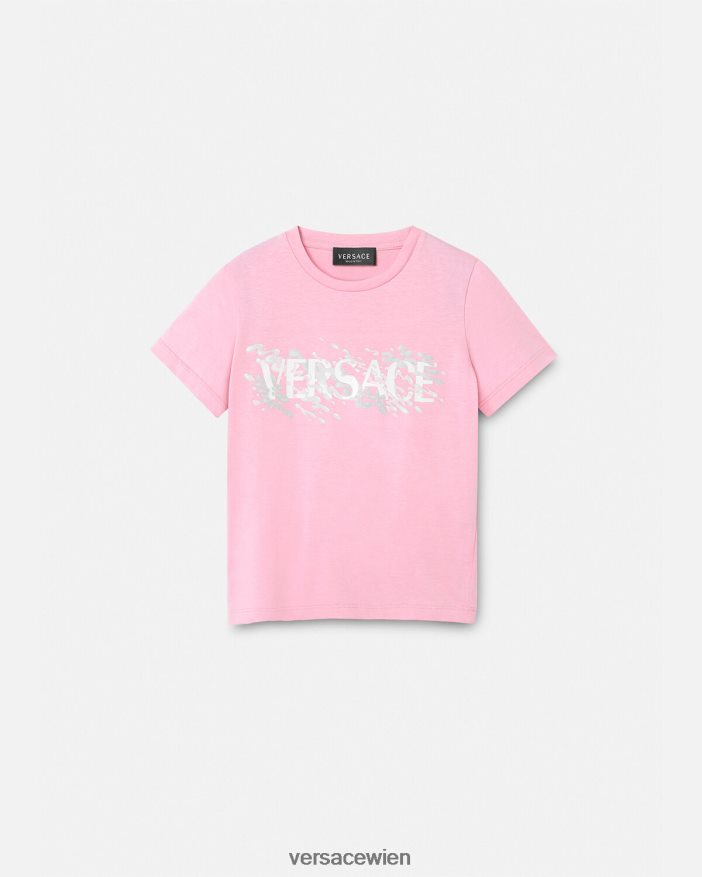 Rosa Logo-T-Shirt Versace Kinder Kleidung 8N4XJD2011