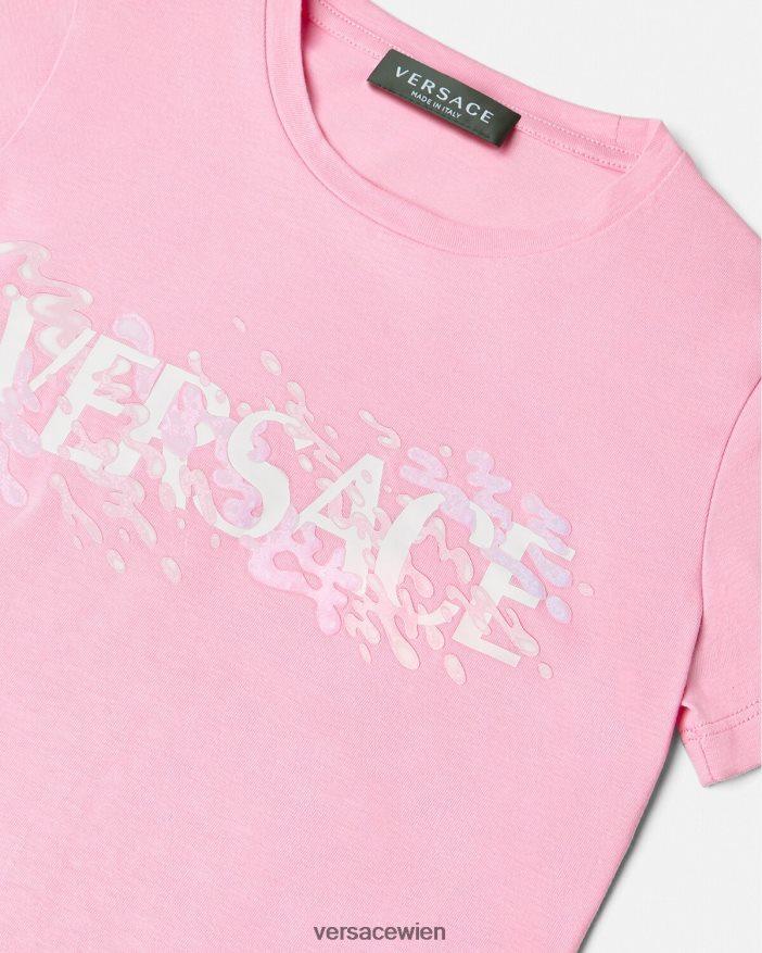 Rosa Logo-T-Shirt Versace Kinder Kleidung 8N4XJD2011