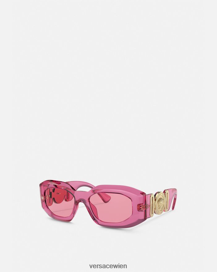 Rosa Maxi-Medusa-Biggie-Sonnenbrille Versace Frauen Zubehör 8N4XJD638