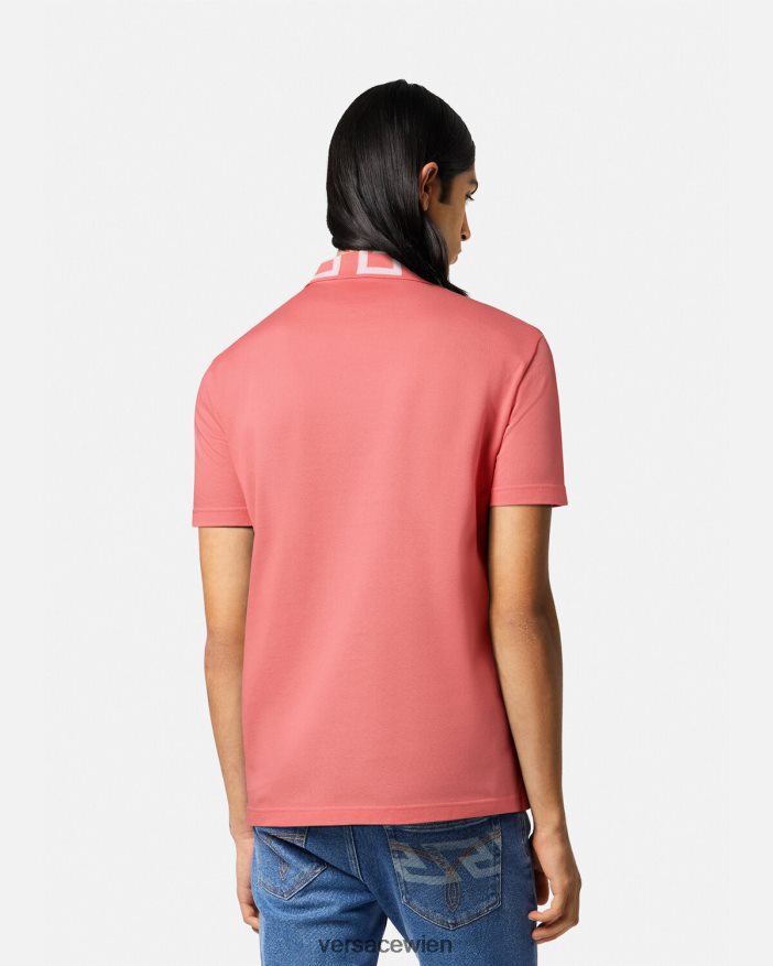 Rosa Medusa-Greca-Poloshirt Versace Männer Kleidung 8N4XJD1357