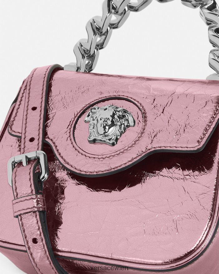 Rosa Mini-Tasche „La Medusa“ in Metallic-Optik Versace Frauen Taschen 8N4XJD304