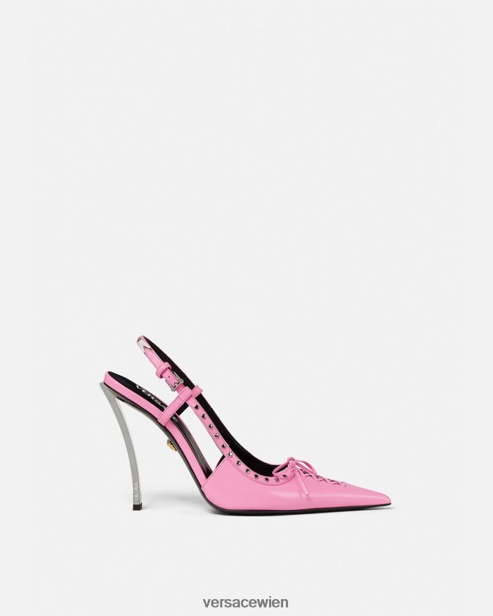 Rosa Spitze Slingback-Pumps mit Schnürung Versace Frauen Schuh 8N4XJD389