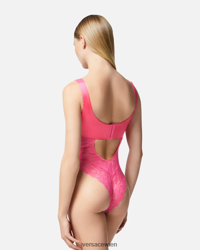 Rosa Spitzen-Body Versace Frauen Unterwäsche und Strandbekleidung 8N4XJD1079