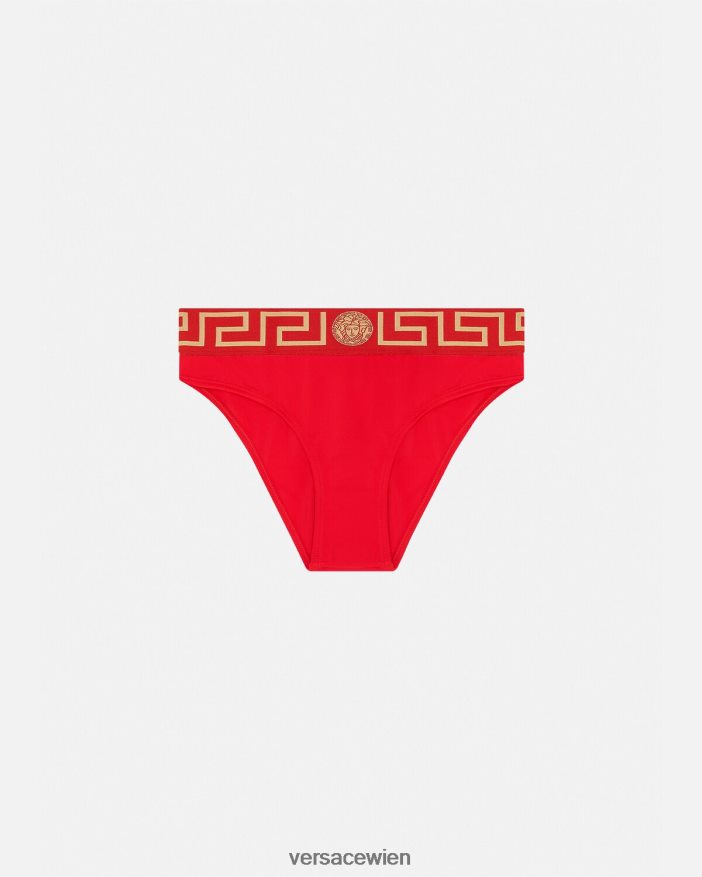 Rot Bikini-Slip mit Greca-Bordüre Versace Frauen Unterwäsche und Strandbekleidung 8N4XJD1155