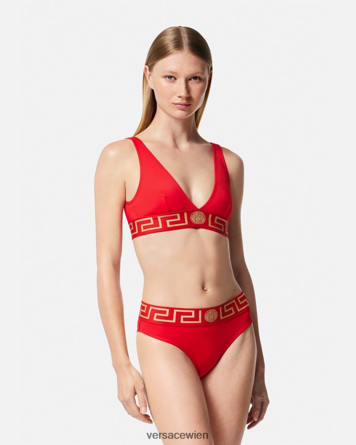 Rot Bikini-Slip mit Greca-Bordüre Versace Frauen Unterwäsche und Strandbekleidung 8N4XJD1155