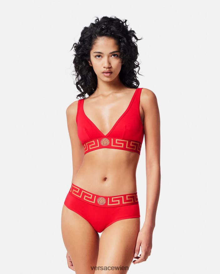 Rot Bralette mit Greca-Bordüre Versace Frauen Unterwäsche und Strandbekleidung 8N4XJD1041