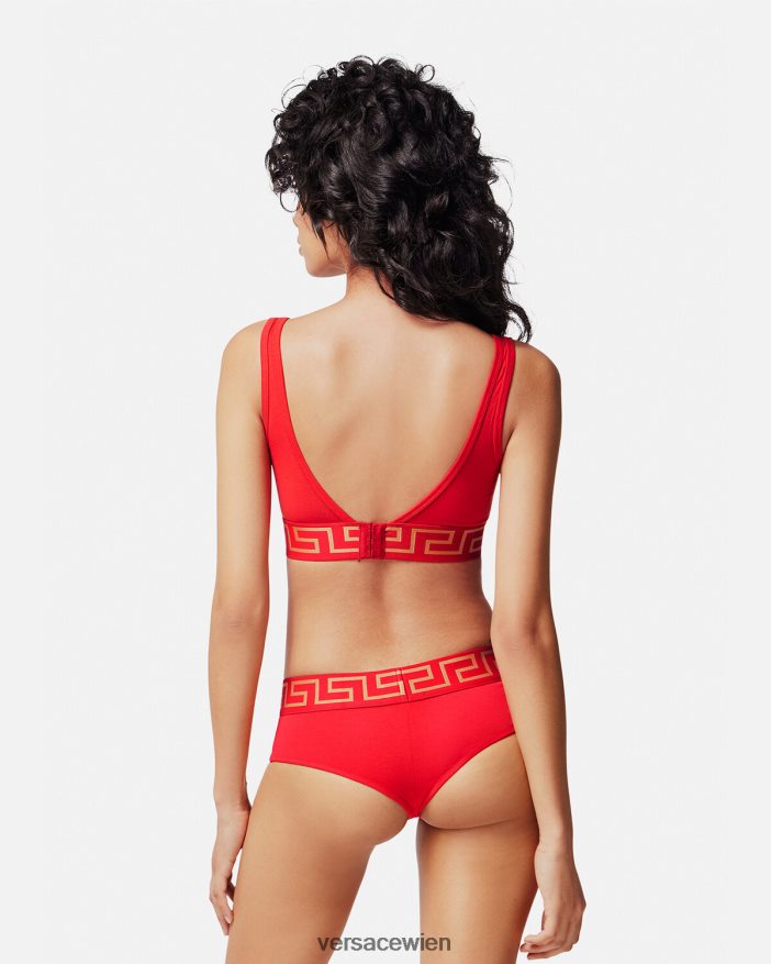 Rot Bralette mit Greca-Bordüre Versace Frauen Unterwäsche und Strandbekleidung 8N4XJD1041