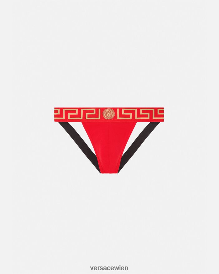 Rot Jockstrap mit Greca-Bordüre Versace Männer Unterwäsche und Strandbekleidung 8N4XJD1775