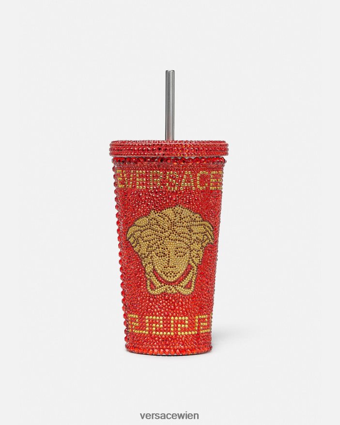 Rot Kristall-Medusa-Reisebecher Versace Frauen Unterwäsche und Strandbekleidung 8N4XJD1207