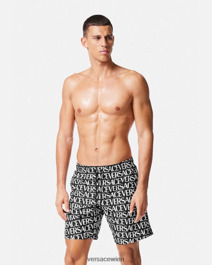 Schwarz  Druck Allover-Boardshorts Versace Männer Unterwäsche und Strandbekleidung 8N4XJD1803