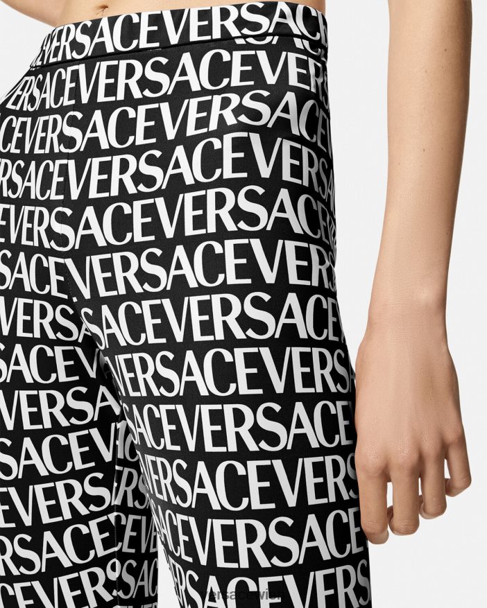 Schwarz  Druck Allover-Leggings Versace Frauen Kleidung 8N4XJD211