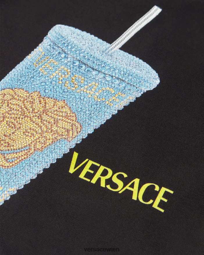 Schwarz  Druck Reisebecher-Baby-T-Shirt Versace Kinder Kleidung 8N4XJD1925