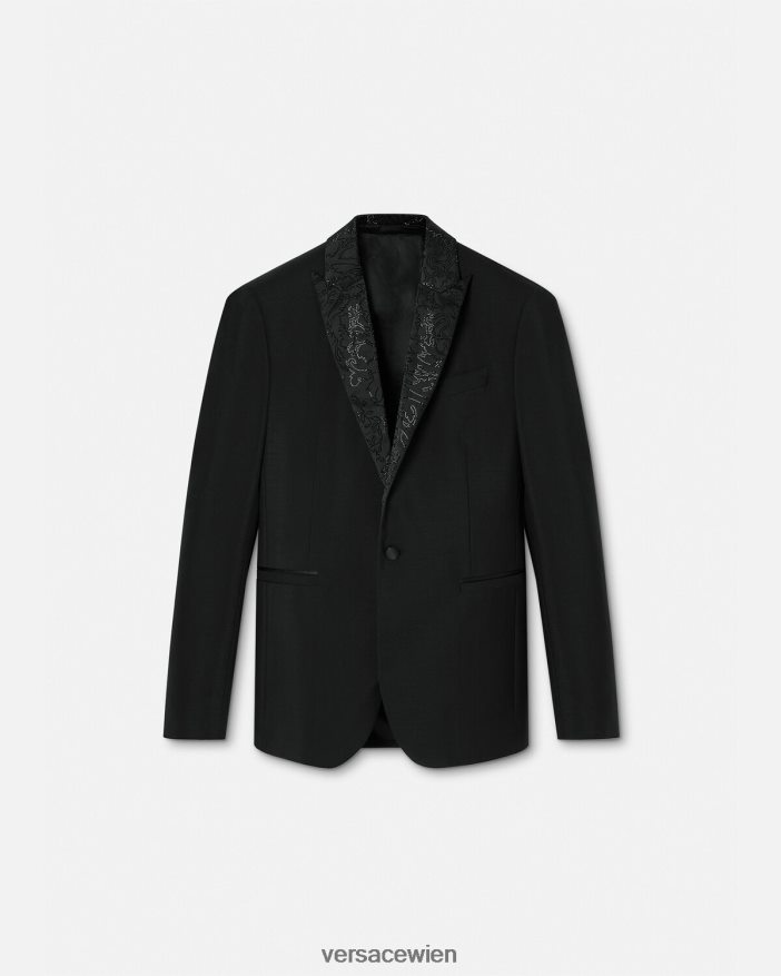 Schwarz Abendblazer mit Barocco-Silhouette Versace Männer Kleidung 8N4XJD1265