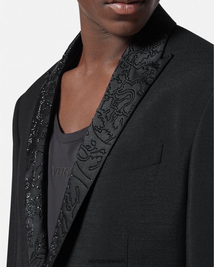 Schwarz Abendblazer mit Barocco-Silhouette Versace Männer Kleidung 8N4XJD1265