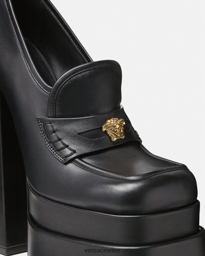 Schwarz Aevitas Plateau-Loafer Versace Frauen Schuh 8N4XJD430