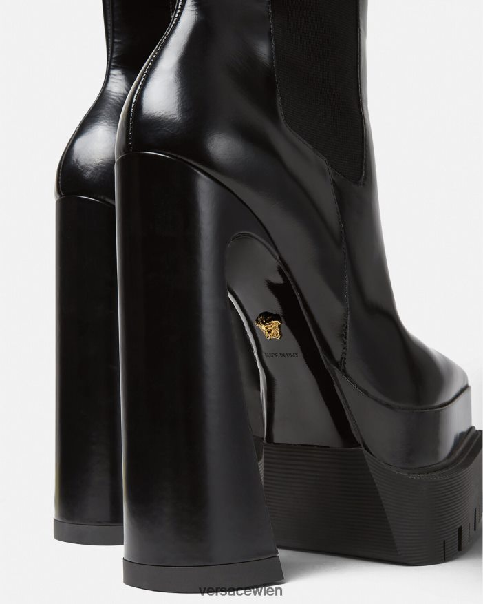 Schwarz Aevitas spitze Plateaustiefel Versace Frauen Schuh 8N4XJD419