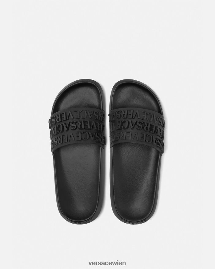 Schwarz Allover-Slides Versace Männer Schuh 8N4XJD1593