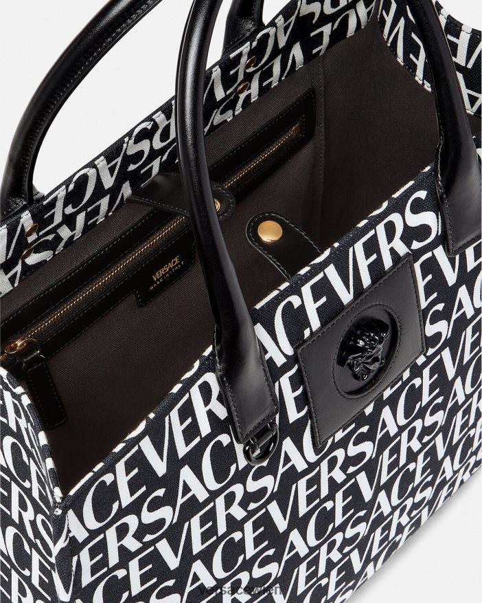 Schwarz Allover-große Einkaufstasche Versace Frauen Taschen 8N4XJD322