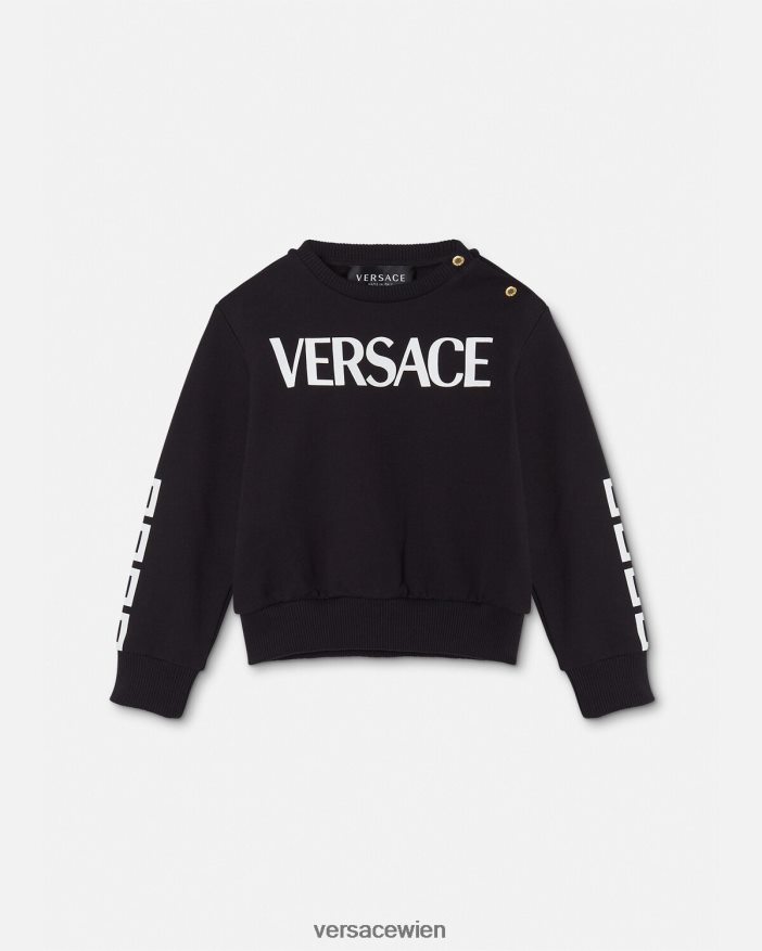 Schwarz Baby-Sweatshirt mit Logo Versace Kinder Kleidung 8N4XJD1905