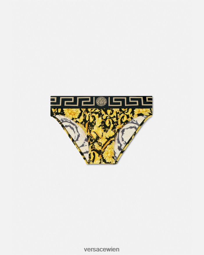 Schwarz Barocco-Slip Versace Männer Unterwäsche und Strandbekleidung 8N4XJD1769