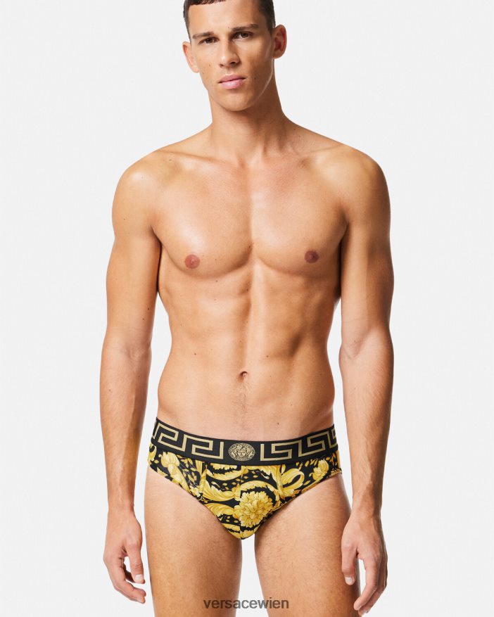 Schwarz Barocco-Slip Versace Männer Unterwäsche und Strandbekleidung 8N4XJD1769