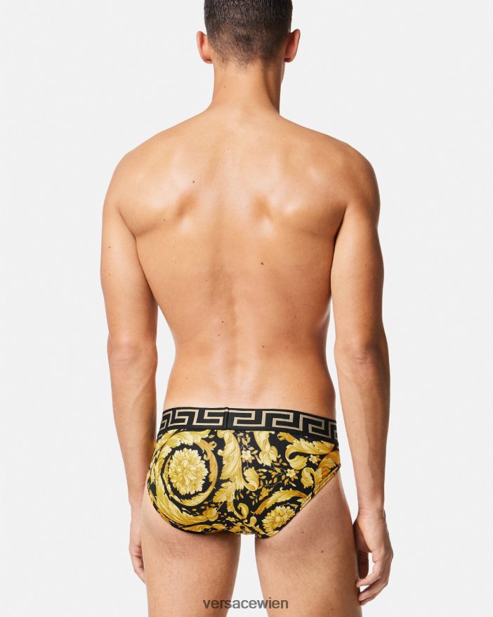 Schwarz Barocco-Slip Versace Männer Unterwäsche und Strandbekleidung 8N4XJD1769