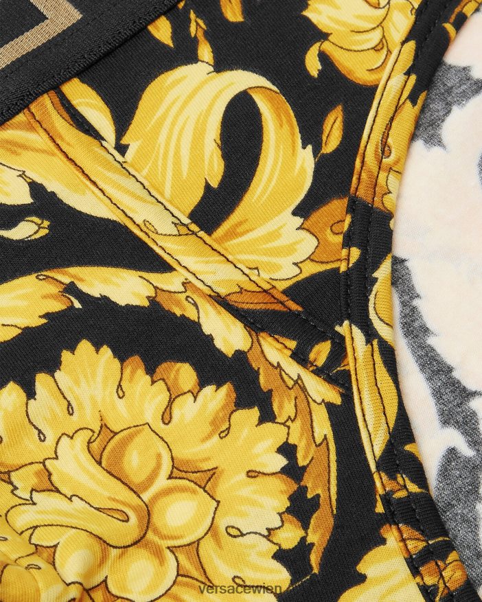 Schwarz Barocco-Slip Versace Männer Unterwäsche und Strandbekleidung 8N4XJD1769