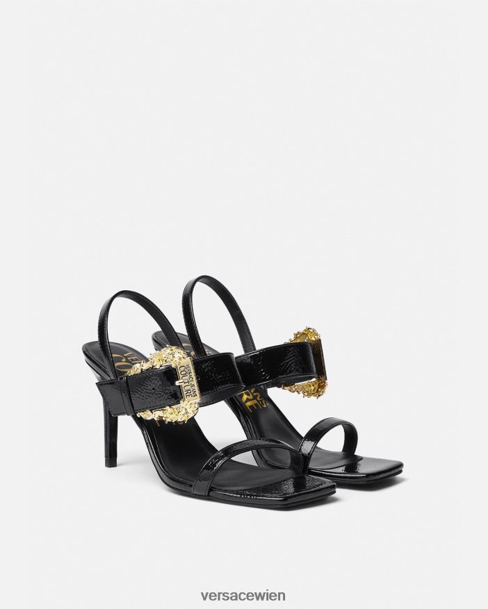 Schwarz Barocke Emily Slingback-Sandalen Versace Frauen Schuh 8N4XJD2257