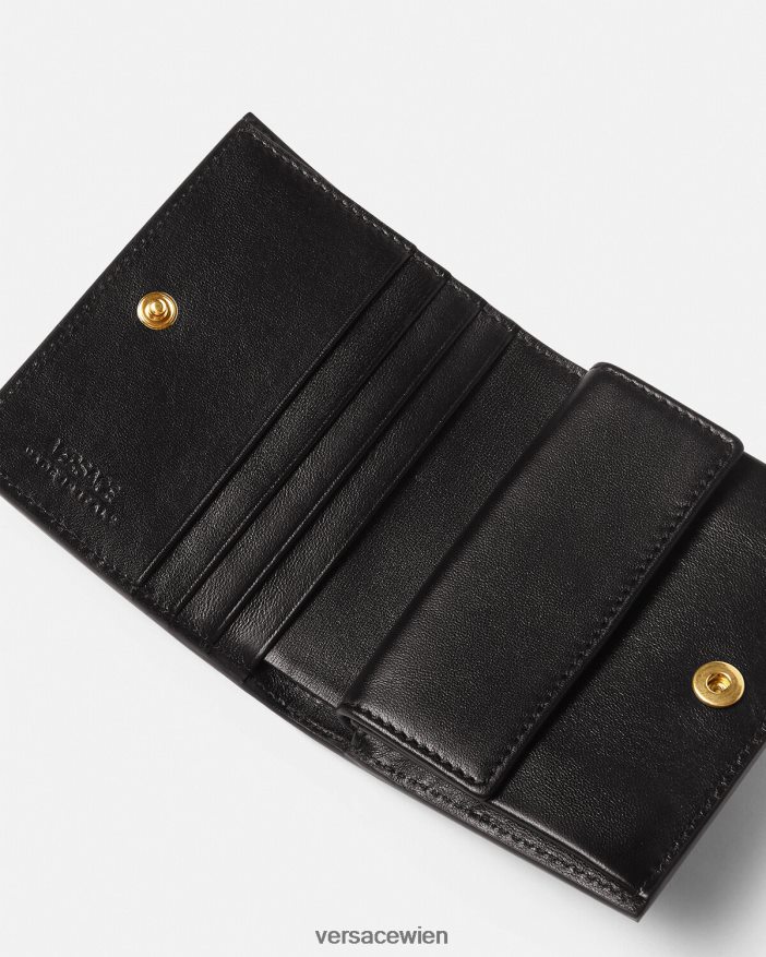 Schwarz Bifold-Geldbörse mit Greca-Göttin-Motiv Versace Frauen Zubehör 8N4XJD559