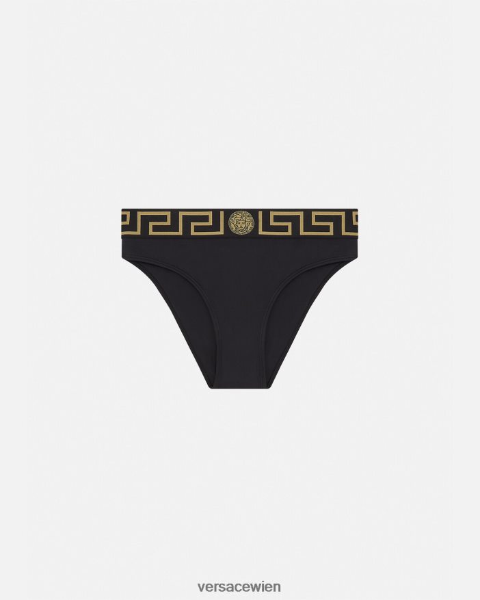 Schwarz Bikini-Slip mit Greca-Bordüre Versace Frauen Unterwäsche und Strandbekleidung 8N4XJD1156