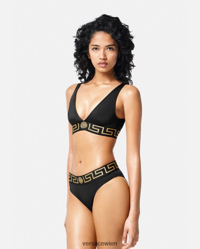 Schwarz Bikini-Slip mit Greca-Bordüre Versace Frauen Unterwäsche und Strandbekleidung 8N4XJD1156