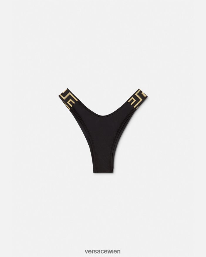 Schwarz Bikinihose mit Greca-Bordüre Versace Frauen Unterwäsche und Strandbekleidung 8N4XJD1157