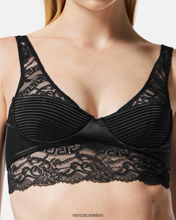 Schwarz Bralette-Oberteil aus Spitze Versace Frauen Unterwäsche und Strandbekleidung 8N4XJD1065