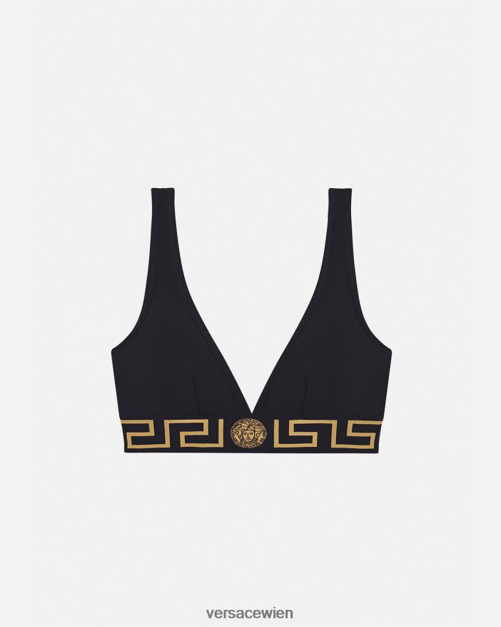 Schwarz Bralette mit Greca-Bordüre Versace Frauen Unterwäsche und Strandbekleidung 8N4XJD1043