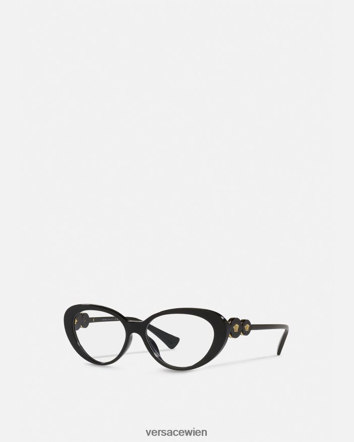 Schwarz Doppelte Medusa-Cat-Eye-Brille Versace Frauen Zubehör 8N4XJD706