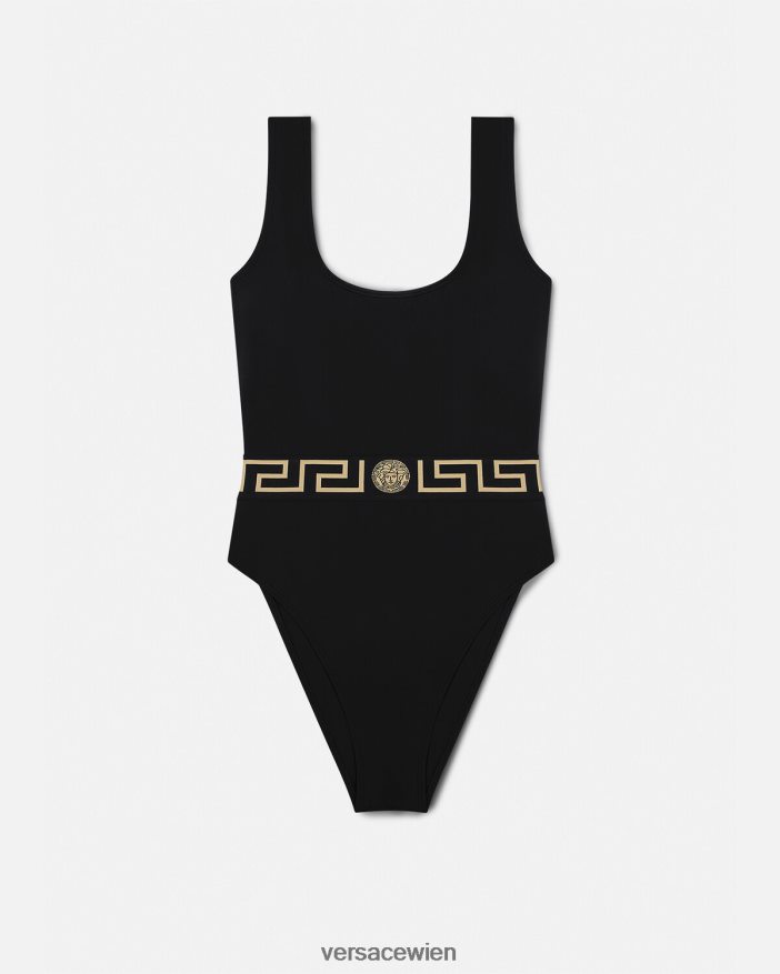 Schwarz Einteiliger Greca-Badeanzug Versace Frauen Unterwäsche und Strandbekleidung 8N4XJD1158