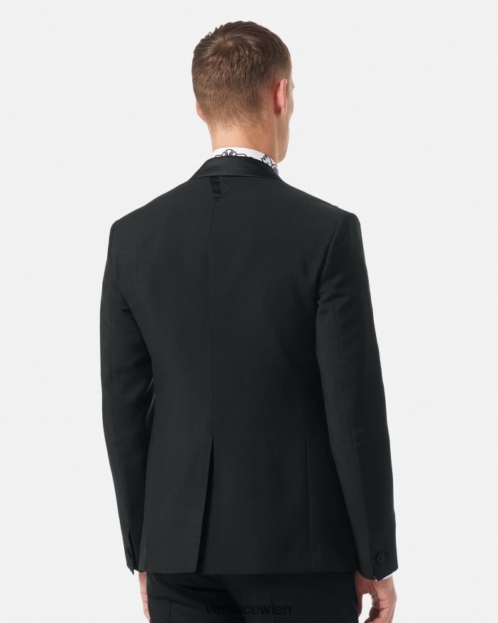 Schwarz Formeller Blazer mit Barocco-Stickerei Versace Männer Kleidung 8N4XJD1262