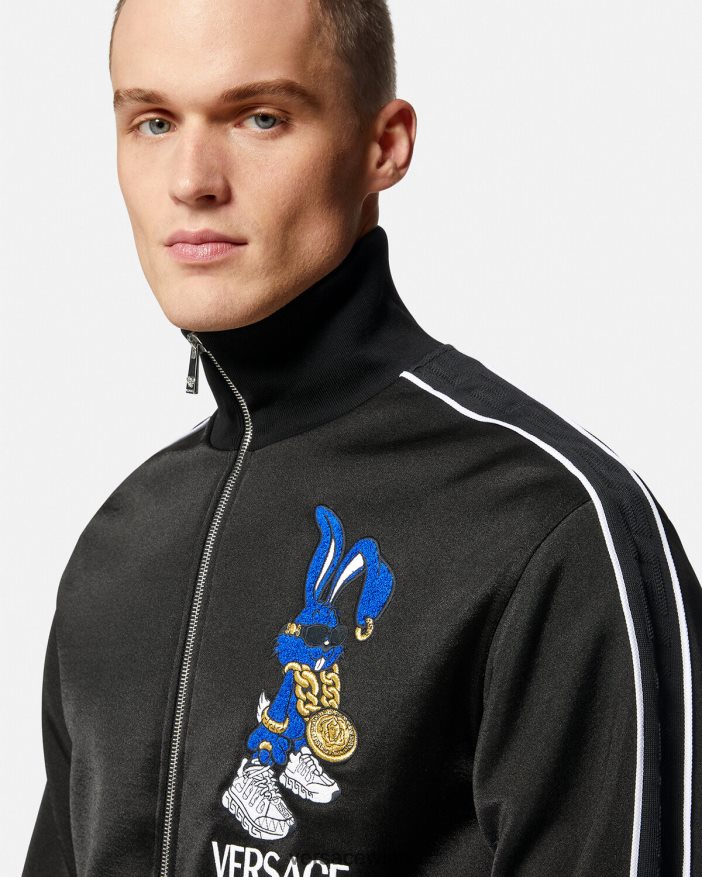 Schwarz Frühlingsfest-Kaninchen-Sweatshirt Versace Männer Kleidung 8N4XJD1418